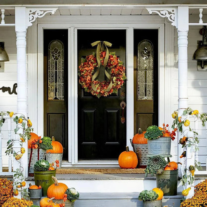 Christmas Indoor & Outdoor Decorations, Autumn Flowers, Thanksgiving Wreaths, Restaurant Party Holiday Wreath Door Decor