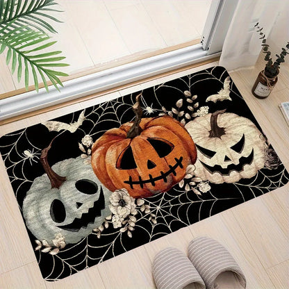 VIKAMA Halloween Spooky Pumpkin Face Carpet Home Decor, Soft, Absorb-Water, Entry Door,  Bathroom Non-Slip, Dirt-Proof Floor Mat