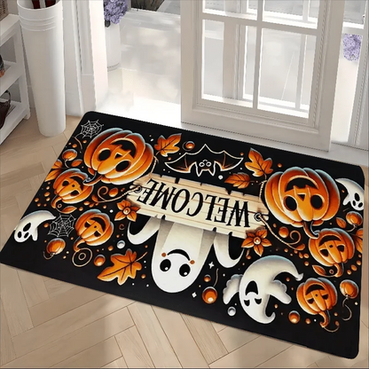 VIKAMA Halloween Carpet Cute Ghost Pumpkin Doormat Welcome Mat Rug For Bedroom  Live Room Carpet Outdoor Carpet Home Decoration