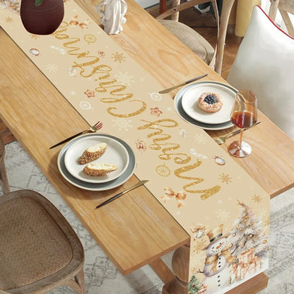 Christmas Table Runner Merry Christmas Decoration for Home Xmas Party Decor 2025 Navidad Notal Noel Ornament Happy New Year 2026