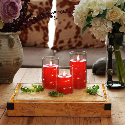 3Pcs Flameless LED Electronic Candle Dropping Wax Tea Light Realistic Flames Led Lamp Christmas Halloween Wedding Home Decor