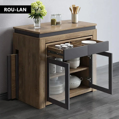 Modern Extendable Dining Table Rectangle Sideboard With Storage Kitchen Table Mesas De Comedor Mesa De Comedor Mesa Plegable