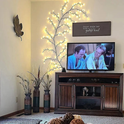 Christmas Decorations Artificial Plants Vine Tree Willow Rattan Lights 144 LED Wall Bedroom Living Room Valentine's Day Decor