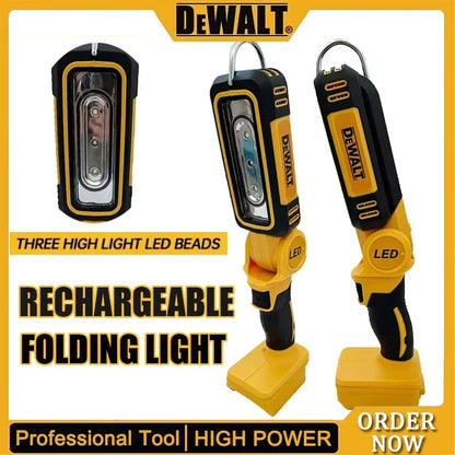 DEWALT 20V Lithium Battery 90 Degree Multifunctional Folding Work Light Portable Camping Light Emergency Flashlight Car Service