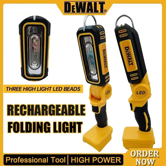 DEWALT 20V Lithium Battery 90 Degree Multifunctional Folding Work Light Portable Camping Light Emergency Flashlight Car Service