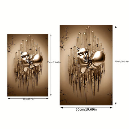 Love Couples Kissing Hug Abstract Canvas Painting - 1pc Wall Art for Bathroom Bedroom Office Living Room Home Decor - No Frame