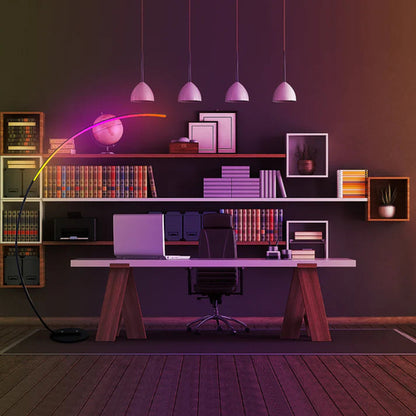 Modern RGBW Curved Floor Lamp | Sleek Ambient Lighting for Home