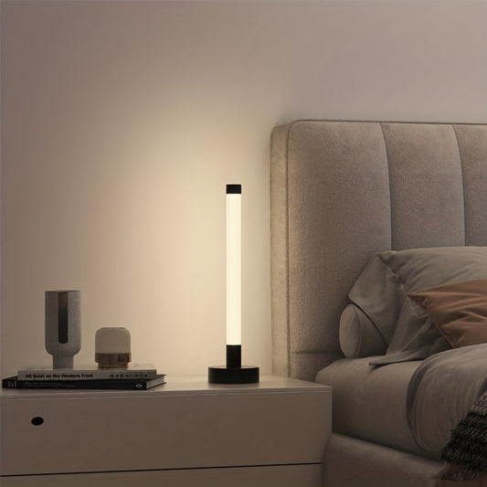 1pc Dimmable 3-Color Table Bedside Lamp for Bedroom & Home Decor with Adjustable Brightness Night Light for Office/Hallways/Living Room