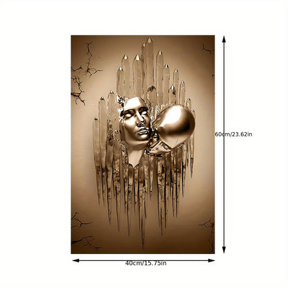 Love Couples Kissing Hug Abstract Canvas Painting - 1pc Wall Art for Bathroom Bedroom Office Living Room Home Decor - No Frame